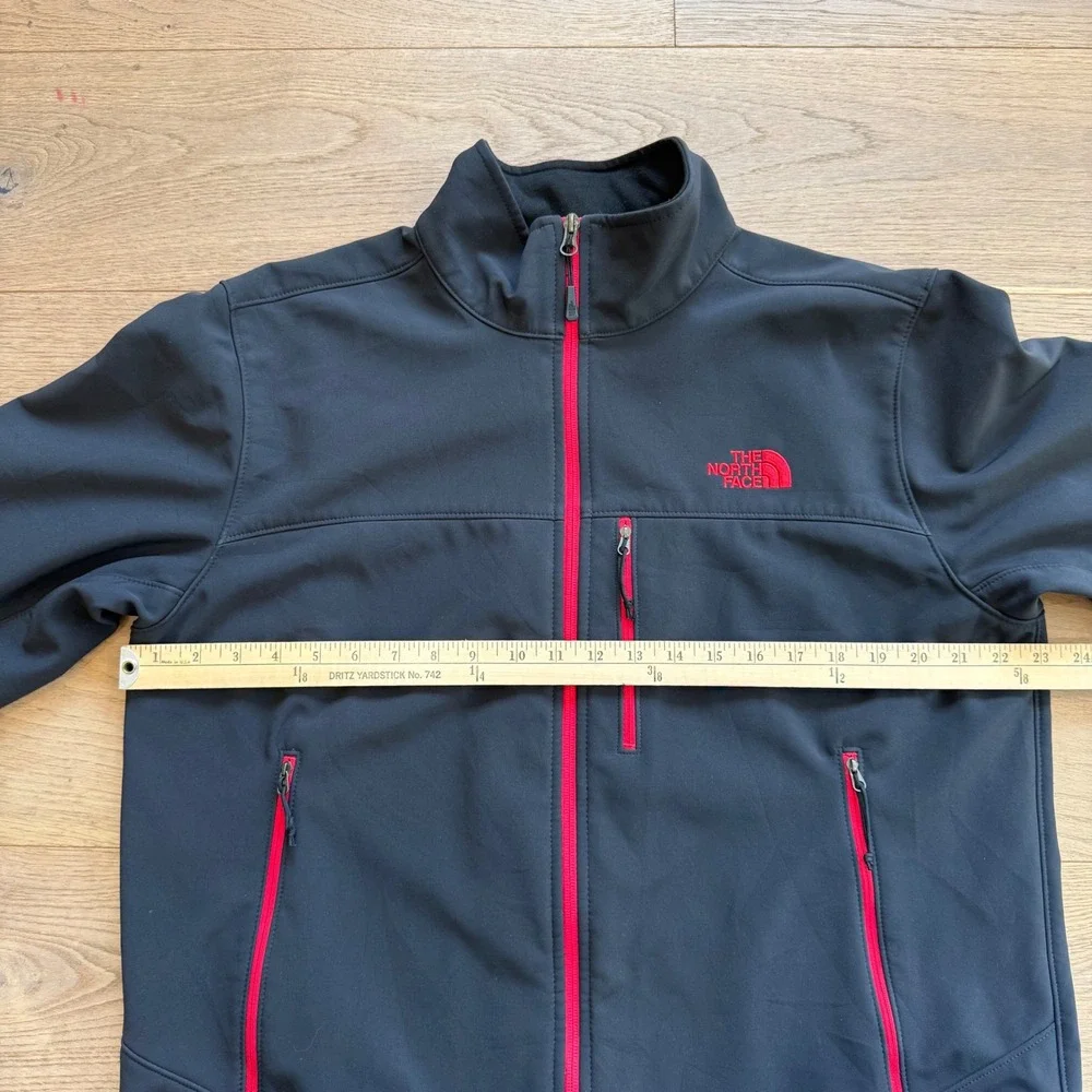 The North Face Apex Bionic Softshell‎ Jacket Mens Large Black Red C757 WindWall